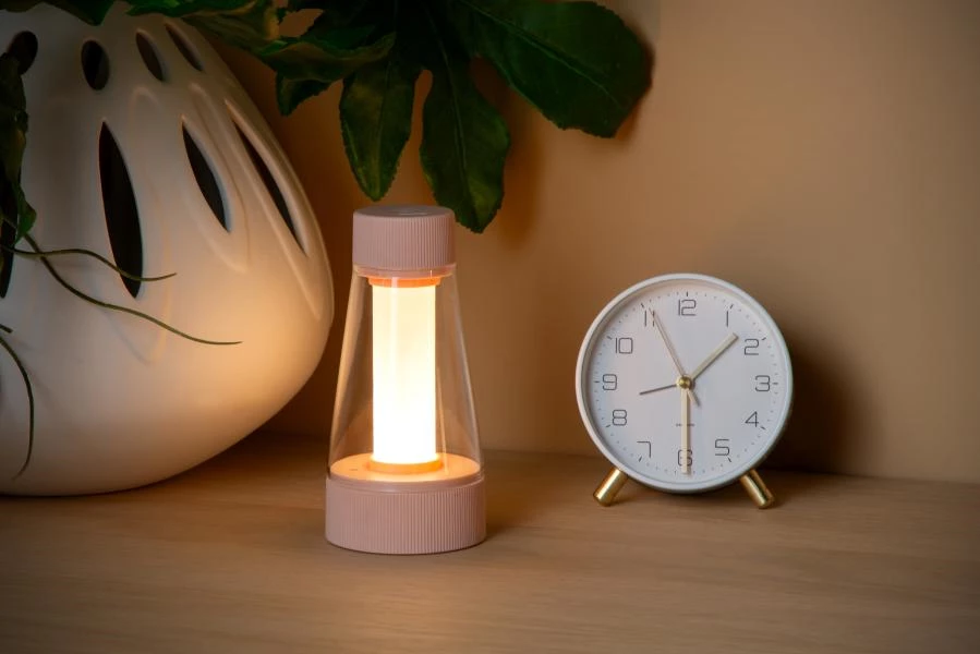 Lucide LORALI - Rechargeable Table lamp - Battery pack/batteries - LED Dim. - IP44 - Pink - ambiance 1